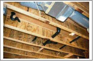 Exposed bathroom framing